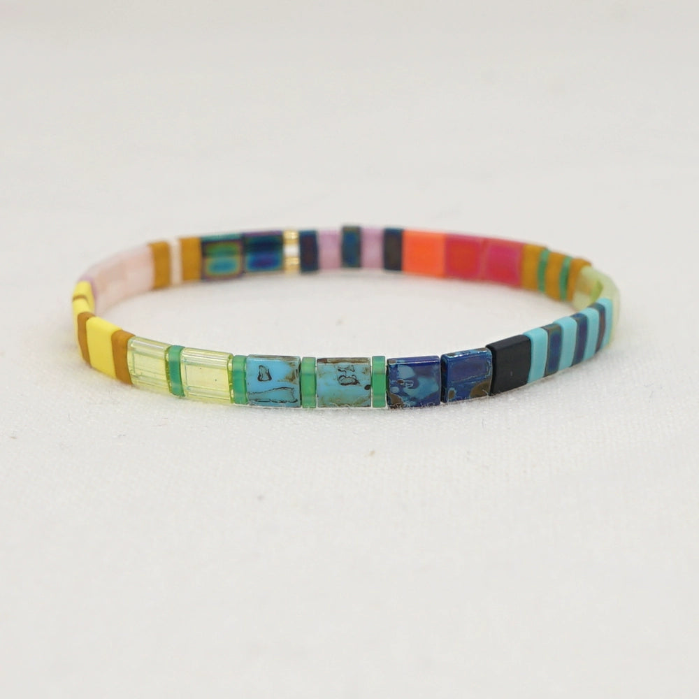 Niche Style Bohemia Ethnic Style Fashion Multi-Layer Twin Bracelet Female Tila Beads Stylish Good-looking Small Bracelet Female