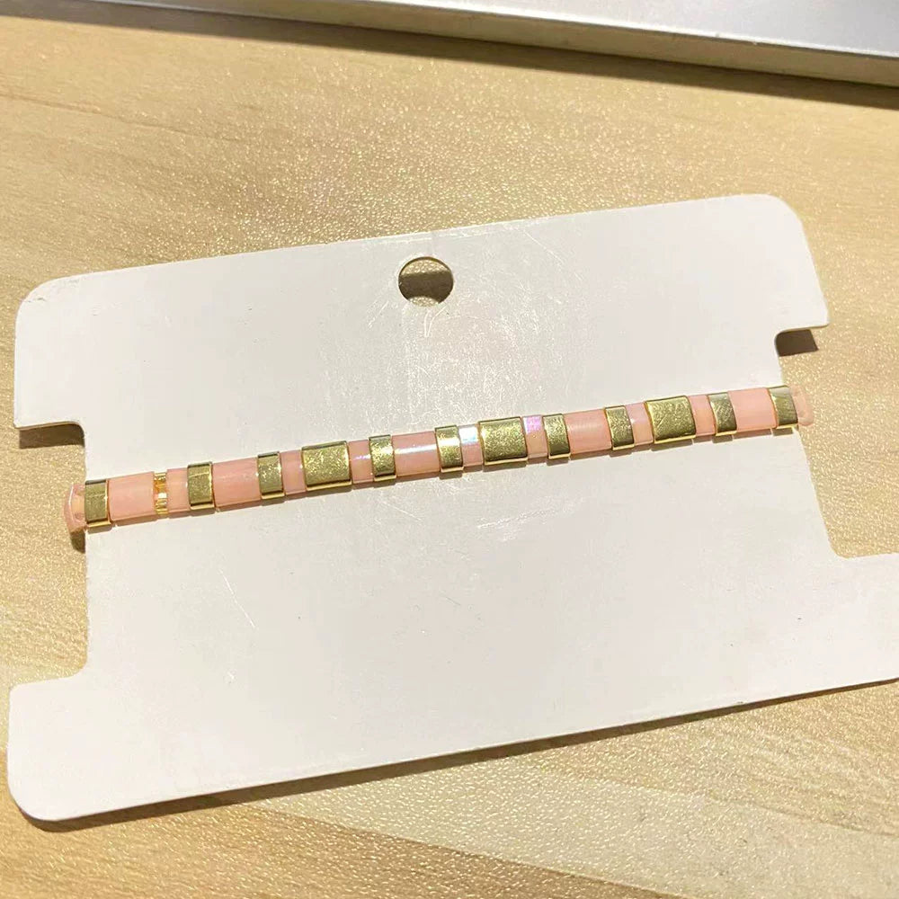 Niche Style Bohemia Ethnic Style Fashion Multi-Layer Twin Bracelet Female Tila Beads Stylish Good-looking Small Bracelet Female