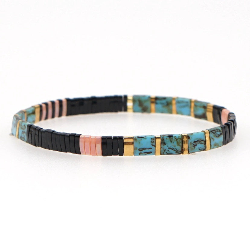 Niche Style Bohemia Ethnic Style Fashion Multi-Layer Twin Bracelet Female Tila Beads Stylish Good-looking Small Bracelet Female