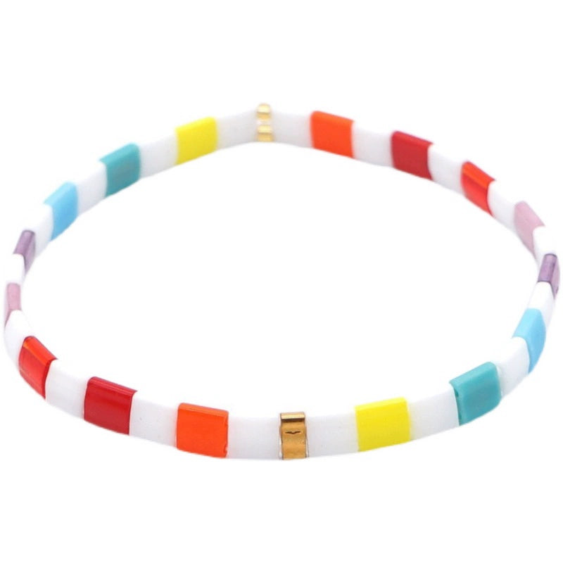 Niche Style Bohemia Ethnic Style Fashion Multi-Layer Twin Bracelet Female Tila Beads Stylish Good-looking Small Bracelet Female