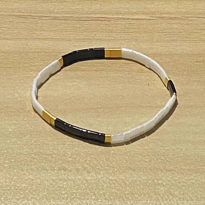 Niche Style Bohemia Ethnic Style Fashion Multi-Layer Twin Bracelet Female Tila Beads Stylish Good-looking Small Bracelet Female