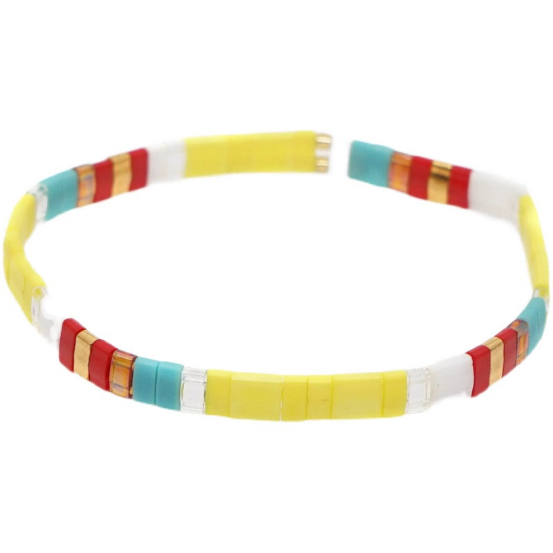 Niche Style Bohemia Ethnic Style Fashion Multi-Layer Twin Bracelet Female Tila Beads Stylish Good-looking Small Bracelet Female