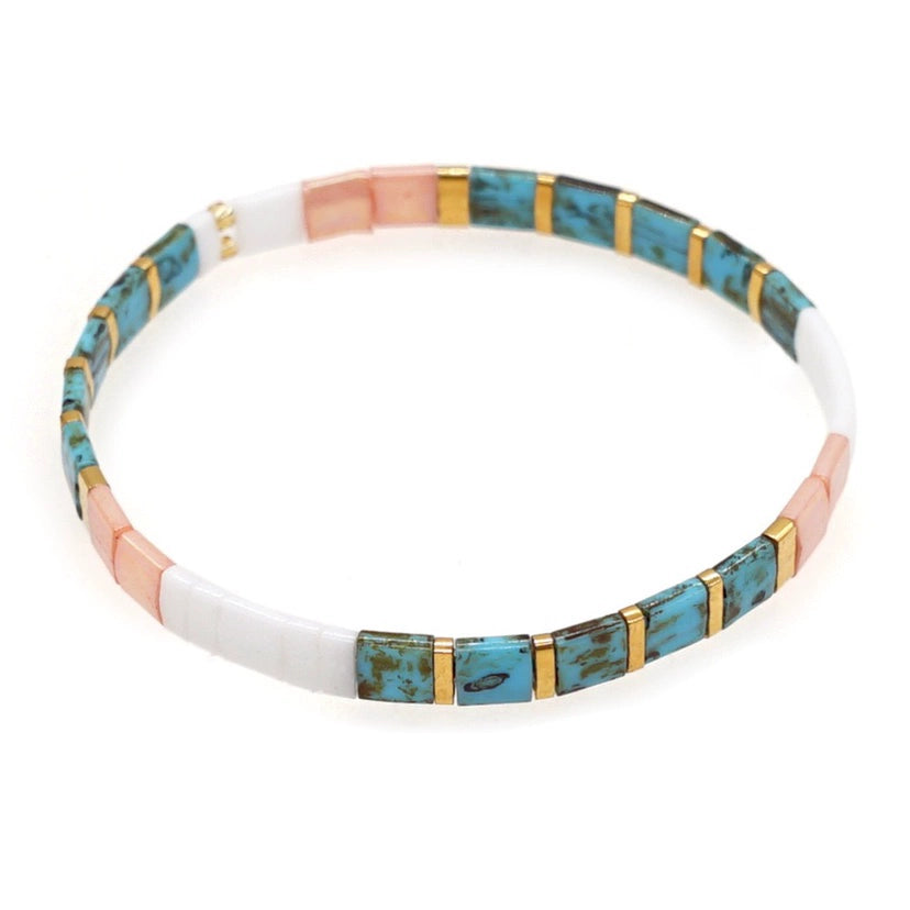 Niche Style Bohemia Ethnic Style Fashion Multi-Layer Twin Bracelet Female Tila Beads Stylish Good-looking Small Bracelet Female