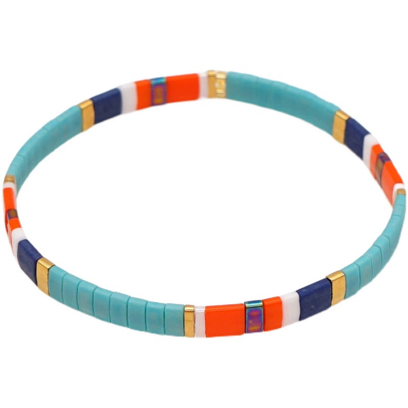 Niche Style Bohemia Ethnic Style Fashion Multi-Layer Twin Bracelet Female Tila Beads Stylish Good-looking Small Bracelet Female