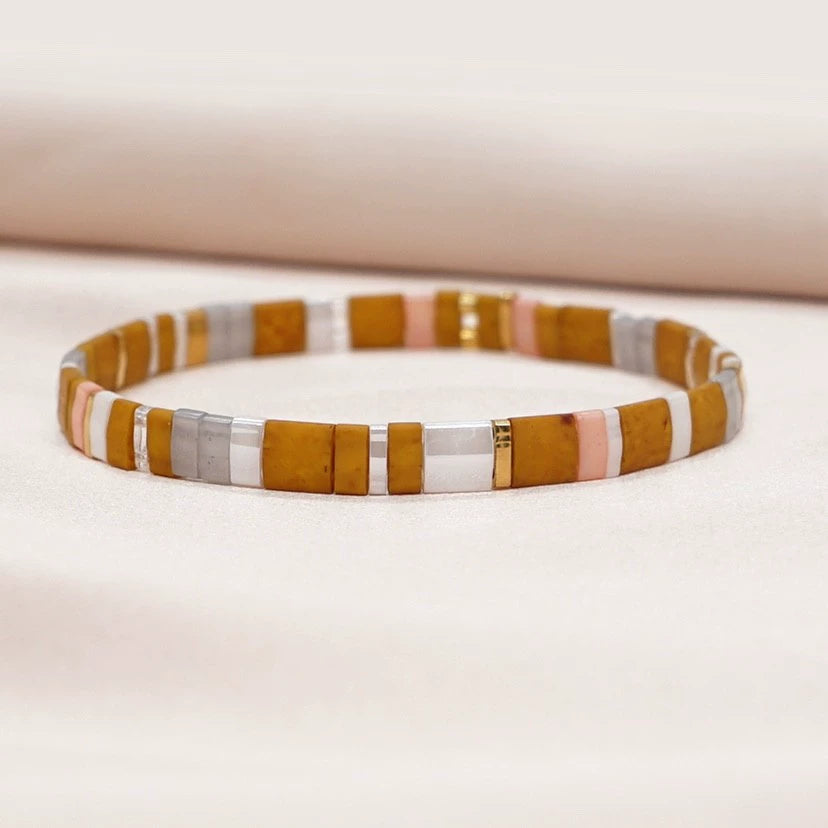 Niche Style Bohemia Ethnic Style Fashion Multi-Layer Twin Bracelet Female Tila Beads Stylish Good-looking Small Bracelet Female